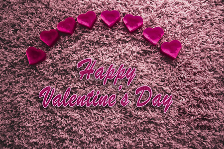 s day with pink hearts background.