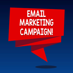 编写文字撰写电子邮件营销活动。概念是指发送到潜在或当前客户折叠3d 丝带固体颜色空白灰照片庆祝电子邮件
