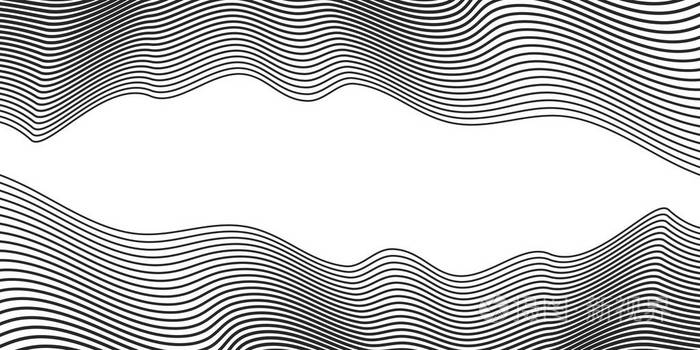 抽象的线性模式矢量图黑色背景波浪线