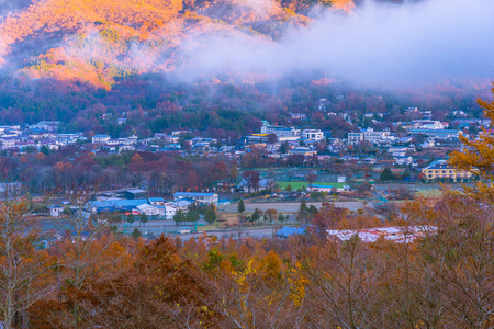 日本山中ako湖富士山周围美丽的风景