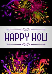 五颜六色的传统霍利飞溅背景为印度的颜色节日