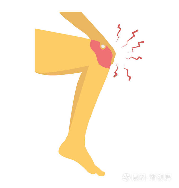 膝盖流血平面图标矢量