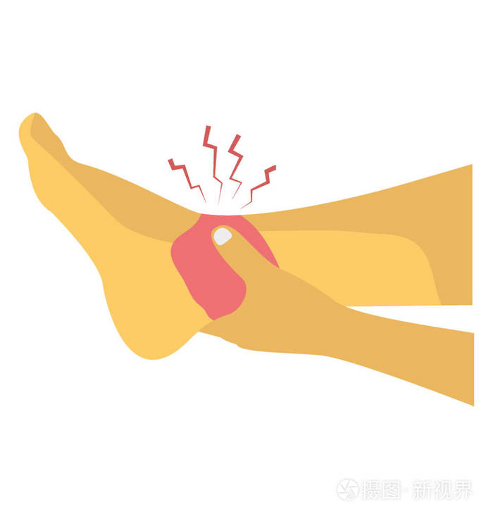 踝关节损伤平面图标设计