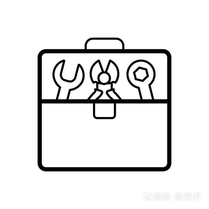 工具箱的黑线图标插画-正版商用图片175o0x-摄图新视界