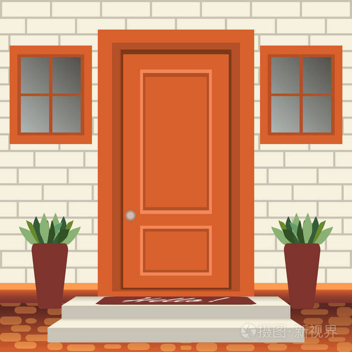 入口立面,外墙,平面设计插图矢量插画-正版商用图片175snv-摄图新视界