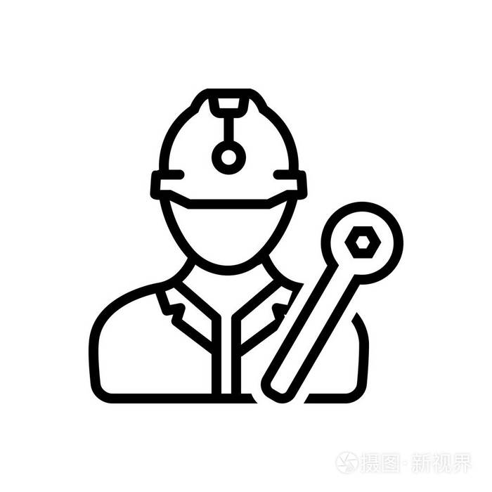 工人的黑线图标