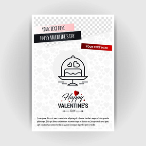 s Day Love Poster Template. Place for Images and text, vector il