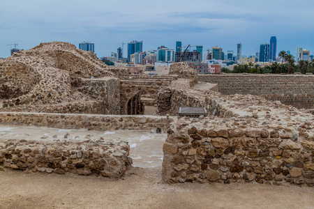 at alBahrain and Manama Skyline in Bahrain