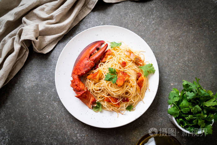 astice or Lobster spaghetti  Italian food