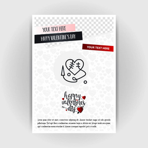 s Day Love Poster Template. Place for Images and text, vector il