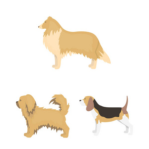 矢量设计的可爱和小狗图标。一套可爱和动物股票向量例证