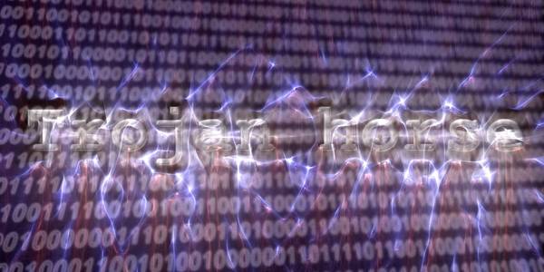 互联网安全流行语文字横幅，用Kirlian光环摄影完成