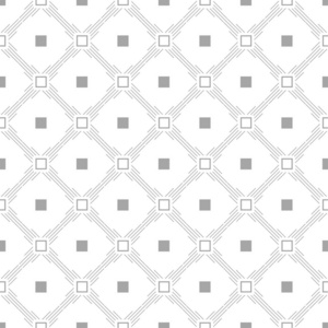 白色几何装饰上的灰色。 网织和壁纸的无缝图案
