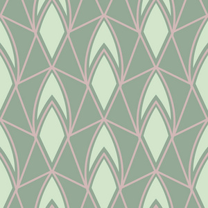 几何绿色无缝背景与粉红色元素的壁纸纺织品和织物
