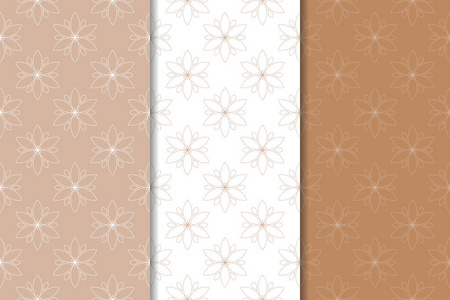 棕色的花背景。 纺织品和壁纸的无缝图案集