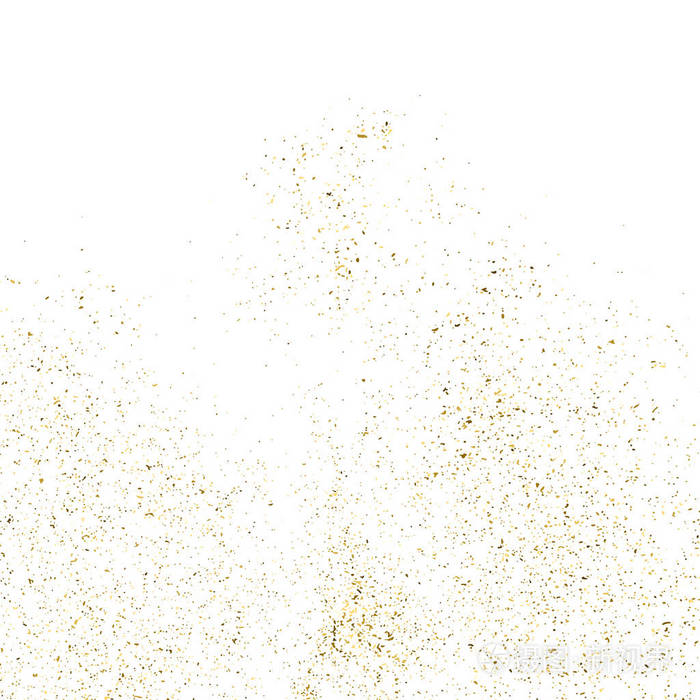 金色闪光的纹理隔离在白色上 琥珀颗粒的颜色 庆祝背景.