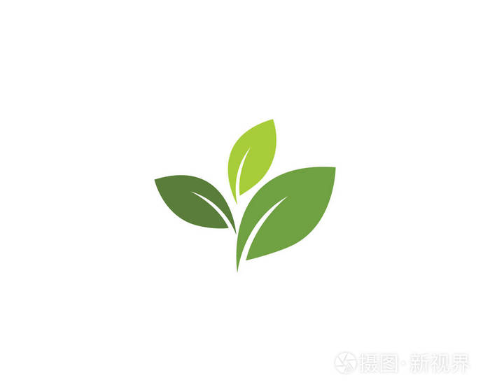 绿树叶生态自然要素向量标志
