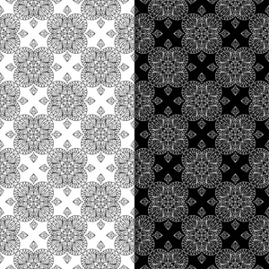 黑白几何图案的无缝网络纺织品和壁纸