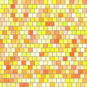 陶瓷黄色橙色马赛克背景在游泳池或厨房的无缝纹理