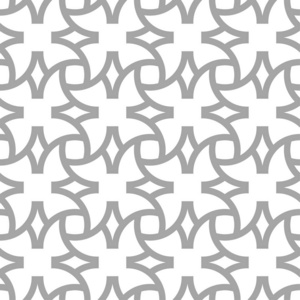 白色背景上的灰色几何装饰。 网织和壁纸的无缝图案