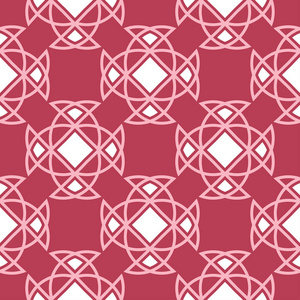几何背景。 壁纸纺织品和织物的红色和米色无缝图案