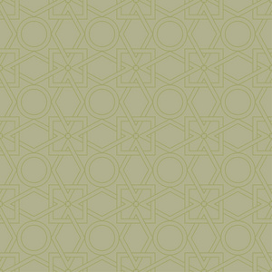 橄榄绿色几何无缝图案的网络纺织和壁纸