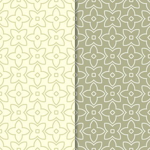 橄榄绿色几何纹饰..一套无缝的网页纺织品和壁纸图案