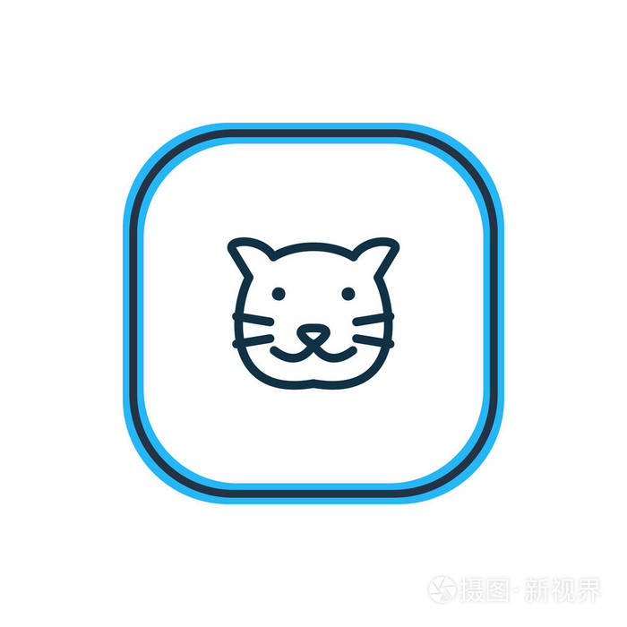 猫图标线的向量例证.美丽的动物元素也可以用作小猫图标元素