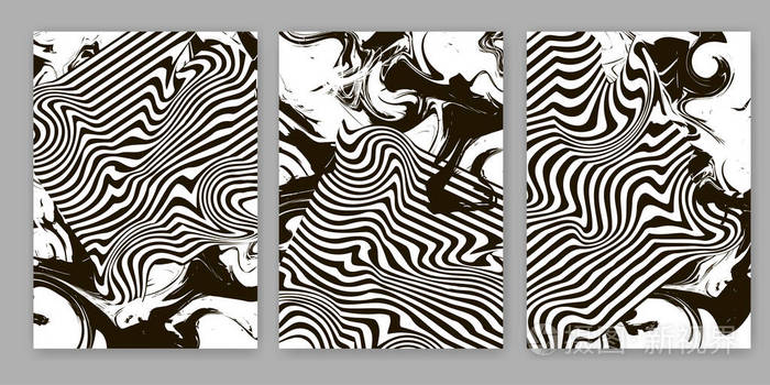 黑白抽象背景封面卡横幅海报模板矢量插图