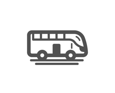 公共汽车旅游运输图标. 交通标志.照片