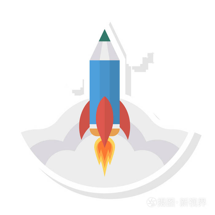 启动助推火箭矢量图