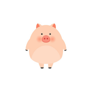 小猪。中国新年。猪年。酷和可爱的猪插图苗圃 t恤, 儿童服装, 邀请, 简单的儿童设计
