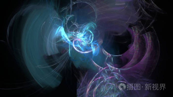 幻想混沌五颜六色的分形图案. 抽象的分形形状.