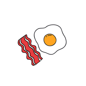 培根和鸡蛋美食图标早餐图片