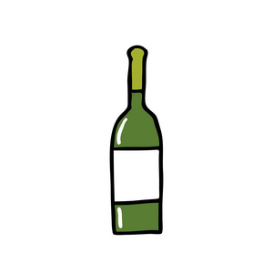 一瓶酒涂鸦图标