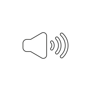 矢量插图图标概念的声音.黑色轮廓.照片