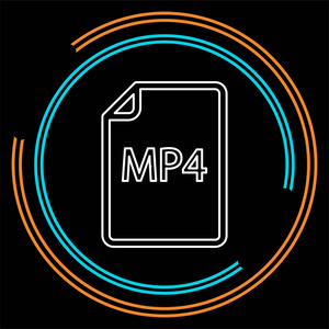 下载MP4文档图标矢量文件格式符号。 细线象形文字轮廓笔画