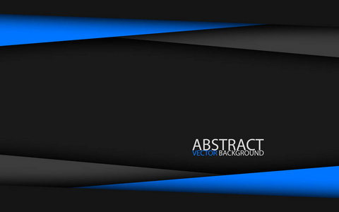 黑色和蓝色现代材料设计矢量抽象宽屏背景