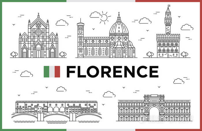 意大利佛罗伦萨pontevecchiovecchio宫圣玛丽亚德尔菲奥雷大教堂建筑