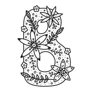 黑白涂鸦字母. 成人和儿童着色书.照片