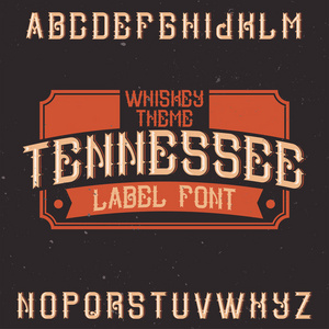 名为田纳西州的老式标签字体