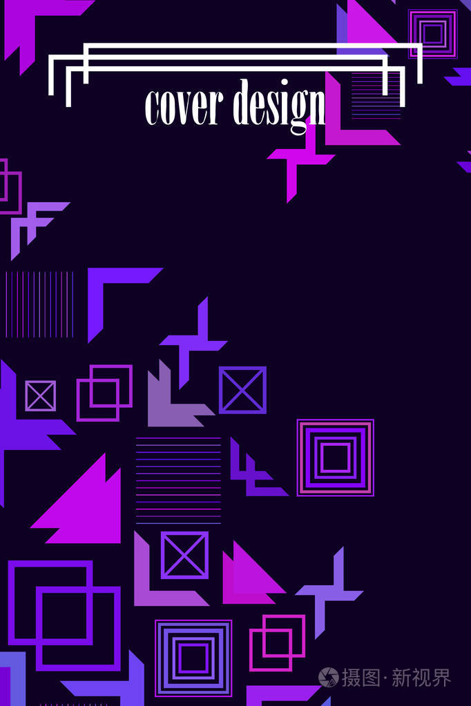 现代抽象几何背景矢量小册子封面设计