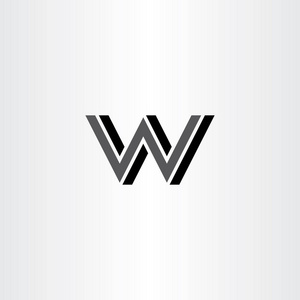 w n 耐克灰色字母字母徽标圣洁的圣诞节初始字母nw标志模板设计在