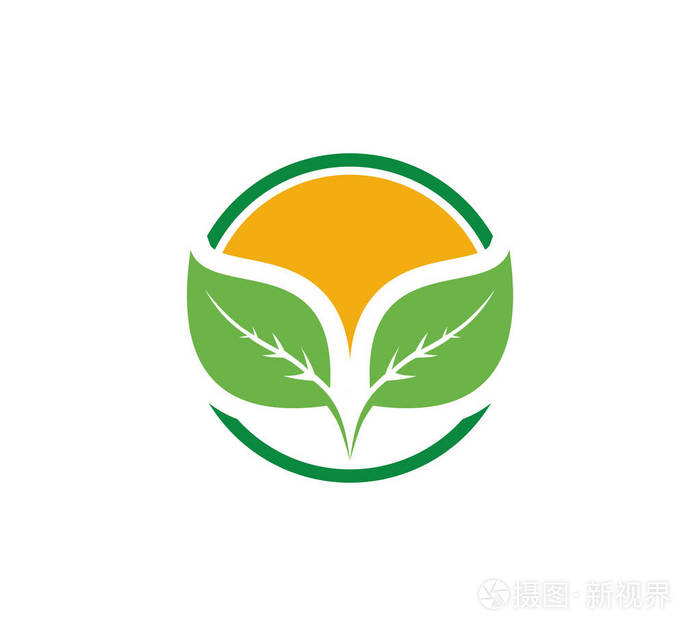 农业科学有机植物矢量图标设计模板