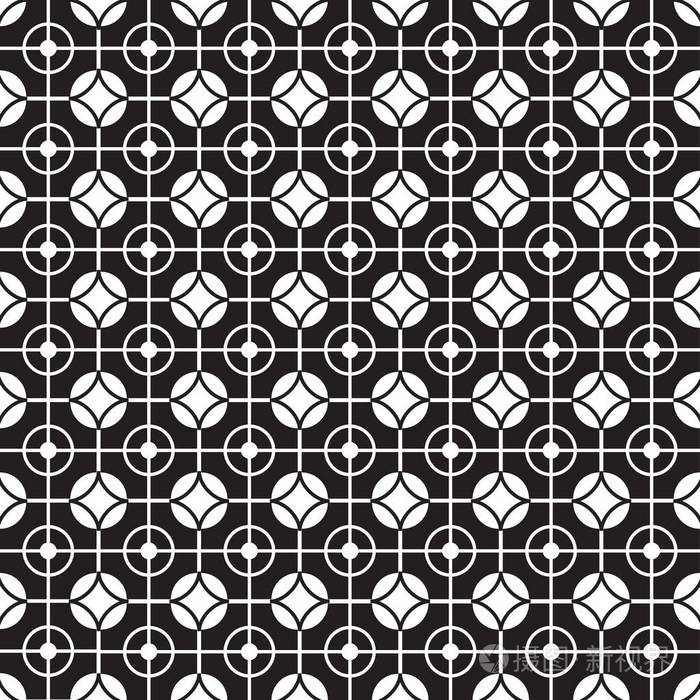 时尚黑白单色几何图形矢量图