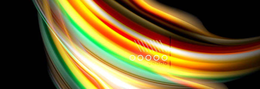 彩色流动海报。波液体形状颜色背景。设计艺术矢量图