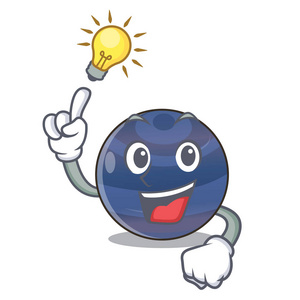 球形卡通有想法图片海王星行星卡通形式矢量插图照片