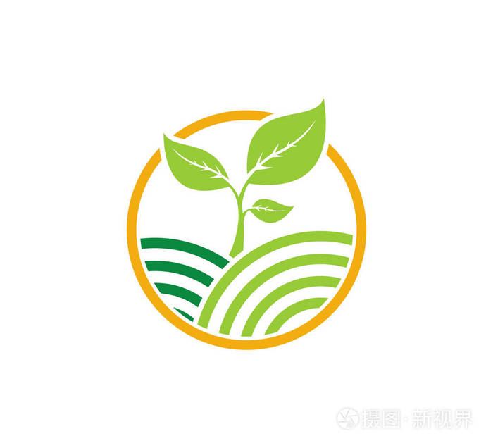 农业科学有机植物矢量图标设计模板