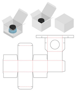 箱体包装模切模板设计。 3D模拟