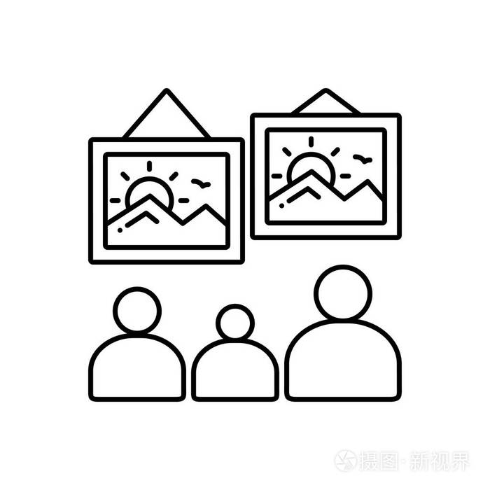 展览的黑线图标